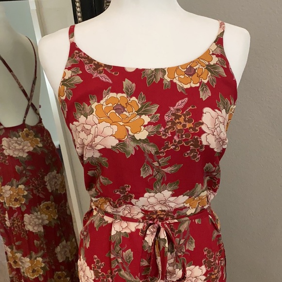 NEW ✨ Reformation Floral Wedding Party Event Ila Midi Maxi Wrap Red Dress Large - Picture 3 of 9